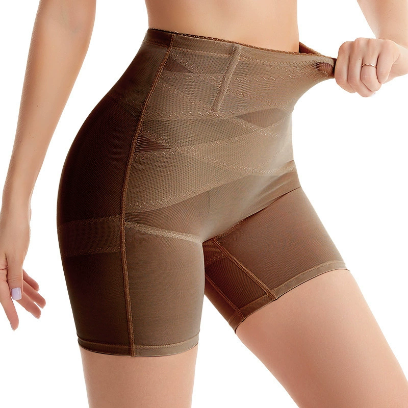 High Waist Criss-Cross Mesh Breathable Shaping Shorts