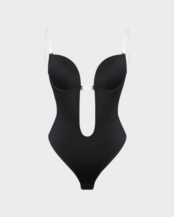 Strapless U Plunge Thong Bodysuit