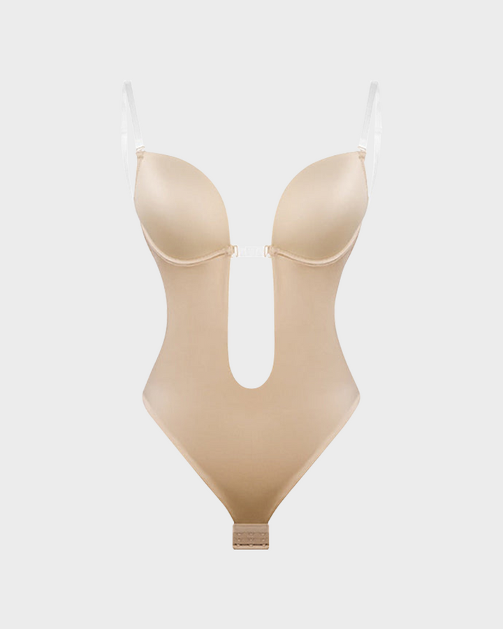 Strapless U Plunge Thong Bodysuit