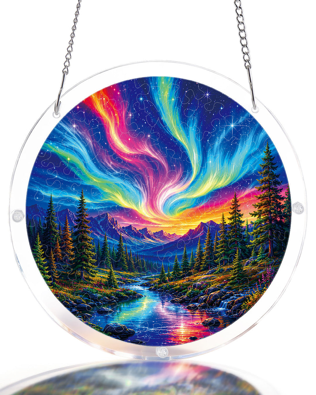 Aurora Mountain Dreamscape Light Suncatcher-Acrylic Window Art