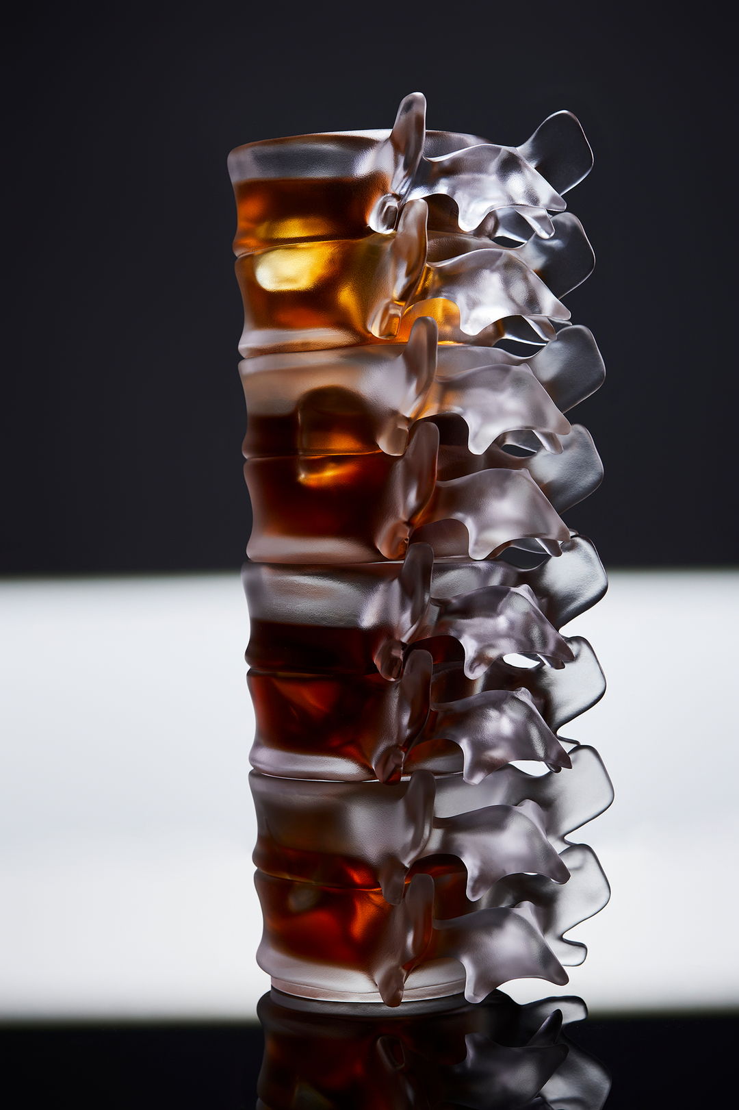 🥃Sculptural Spine-Inspired Crystal Glass — Handmade Art Drinkware