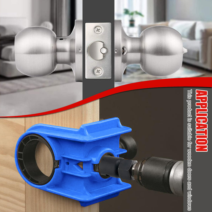 Universal Door Lock Installation Template Kit with Adjustable Guide