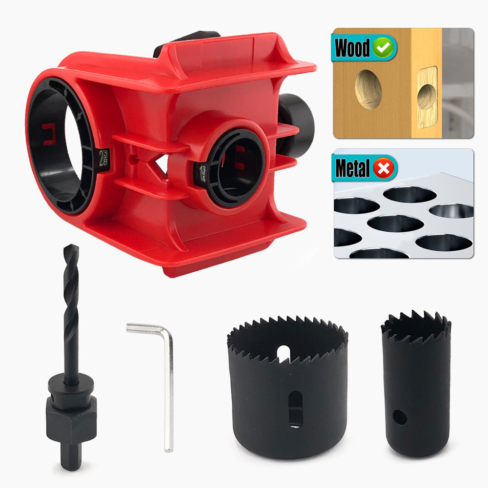 Universal Door Lock Installation Template Kit with Adjustable Guide