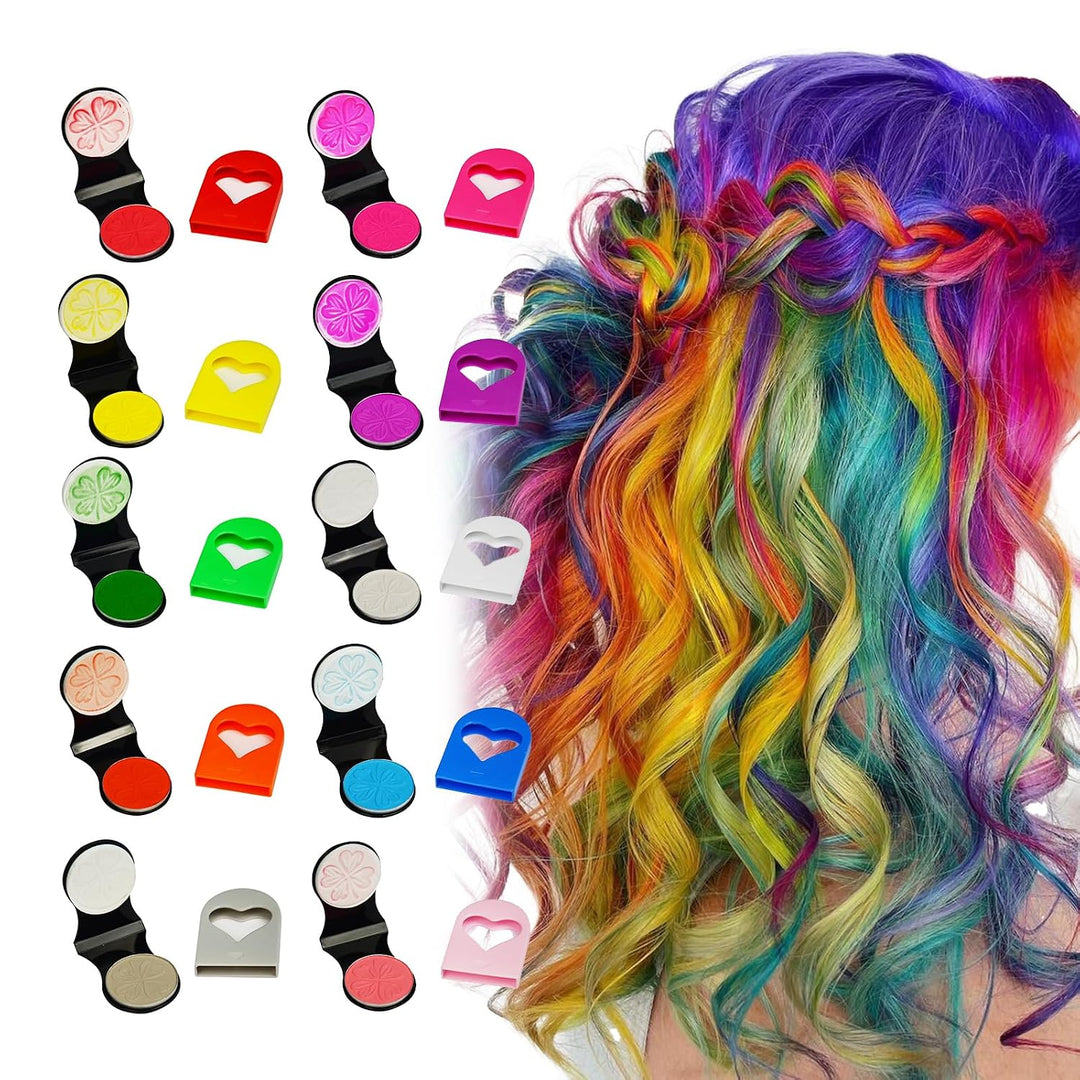 🌈Washable Hair Chalk Set, 8/10/12 Colors – Temporary Hair Color Powder for Creative Hairstyles