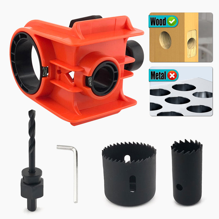 Universal Door Lock Installation Template Kit with Adjustable Guide