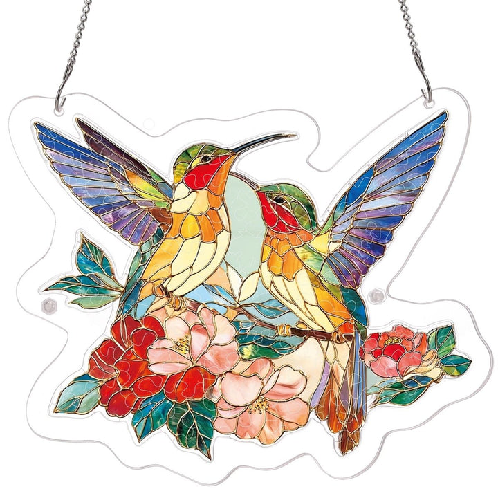 Acrylic Jigsaw Puzzle Suncatcher - Two Birds of Spring