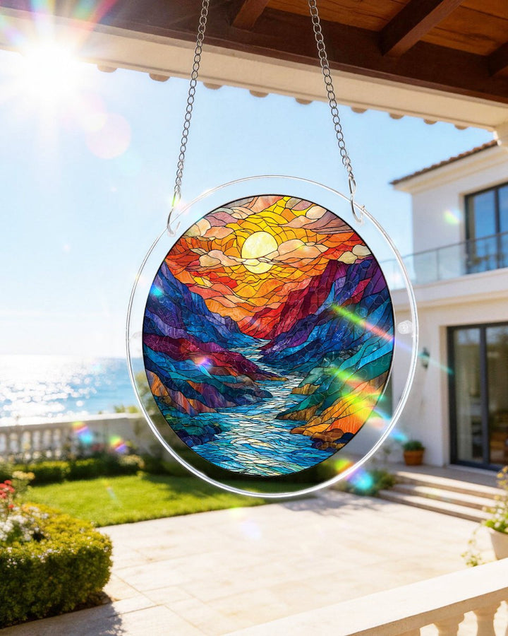 Acrylic Jigsaw Puzzle Suncatcher - Glazed Mountain Moon