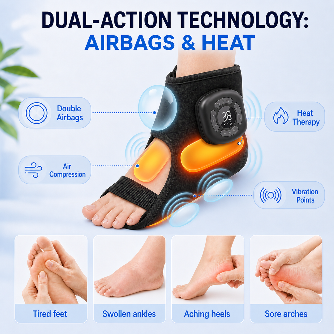 🦶 Cordless Foot Massager with Heat & Compression – Relax Tired Feet Anytime